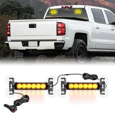 Imagem de Nilight Luzes estroboscópicas de 12 LEDs 2 em 1 Âmbar Aviso de Emergência Perigo de Segurança Painel Frontal/Traseiro Para-brisa Luz Piscando para Carros, Caminhões, Polícia, Bombeiro, Arado, Veículos