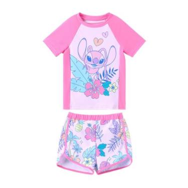 Imagem de Fatos de banho Disney Stitch Girls UPF 50+ Tankini rosa 7-8 anos