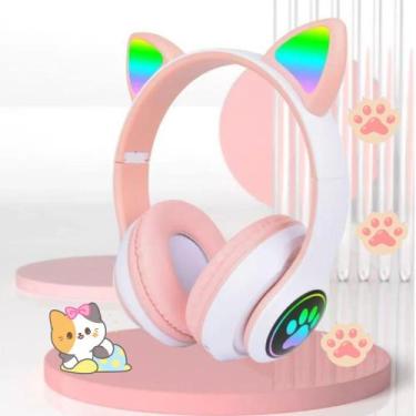 Imagem de Fone Ouvido Headphone Orelha Gato Bluetooth Infantil P2 Led - CAT EAR,