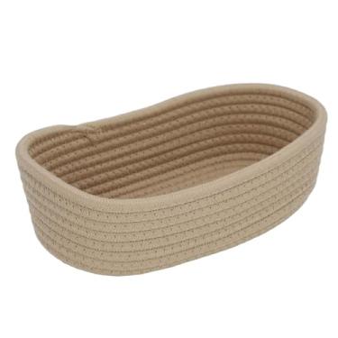 Imagem de Cesta de armazenamento de corda tecida, organizador de mesa para lanches e cosméticos, adequado para entrada e mesa (P)