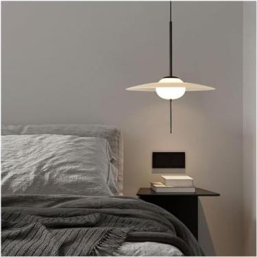 Imagem de Grande teto LED Light Light Meio Century Modern Pinging Light Contemporary - Chandelier Compatível com Coffee do quarto da sala de jantar de cozinha 40 cm de vidro preto branco pendurado bar