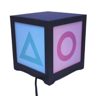 Imagem de Luminária Criativa Box Ps Gaming Minimalista Em Mdf