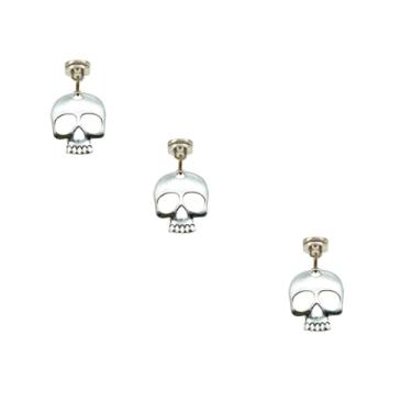 Imagem de Cabeça de dobradiça de latão, esqueleto de decoração de casa, conta-gotas magnético, dobradiça magnética, topo de pino de dobradiça de porta (prata)