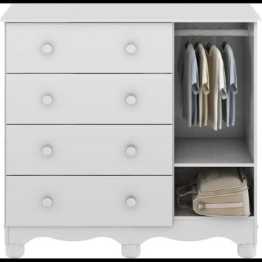 Imagem de Quarto Bebe Berço e Cômoda MDF Dorabelly BenDyte + Colchão