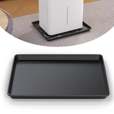 Imagem de Flamorrow Tapete desumidificador, bandeja coletora de plástico rígido para desumidificadores de casa e porão, bandeja desumidificador com borda elevada para vazamentos, evita que a água se acumule