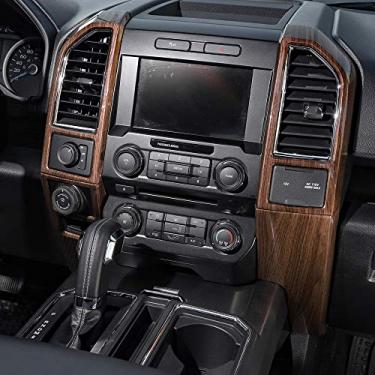 Imagem de JeCar Moldura Do Painel Console Central Carro, Saída De Ar, Decoração, Capa, Guarnição Para Ford F150 2015 2016 2017 (Madeira)