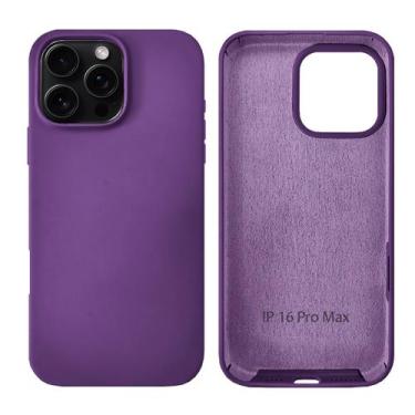 Imagem de Capinha Compatível com iPhone 16 Pro Max Silicone com interior aveluda