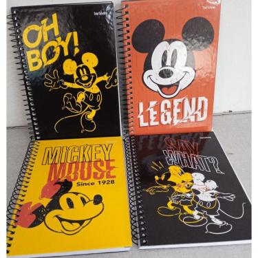 Imagem de Caderno Pequeno Capa Dura Mickey 80 Folhas Espiral 1/4  Modelo Diversos