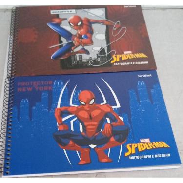 Imagem de Caderno Cartografico Desenho Spider  Capa Dura 80 Folhas