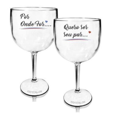 Imagem de Kit 2 Taças Gin Por Onde For... - Para Dia Dos Namorados - Krystalon
