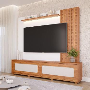 Imagem de Estante Home para Tv 85 Polegadas 100% Mdf Marrocos Cinamomo/ Branco