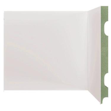 Imagem de Kit Rodapé de MDF 30 Barras Lisas de 20cm x 2,40m Rende 72 Metros Moldufama Branco