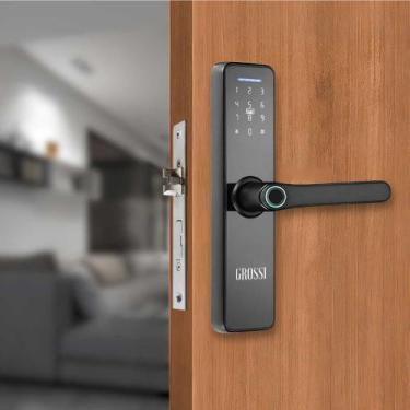 Imagem de Fechadura eletronica digital grossi gr-200 preta embutir - app/digital