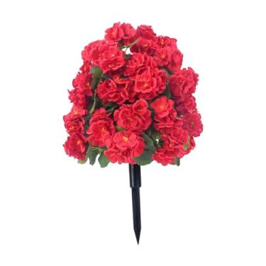 Imagem de predolo Buquê de flores Real Touch Begônia Flor Arranjos de flores Begônia artificial para cerimônia, Vermelho