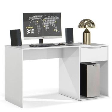 Imagem de Mesa Escrivaninha 1 Gaveta Com Suporte Para Cpu Flop Branco