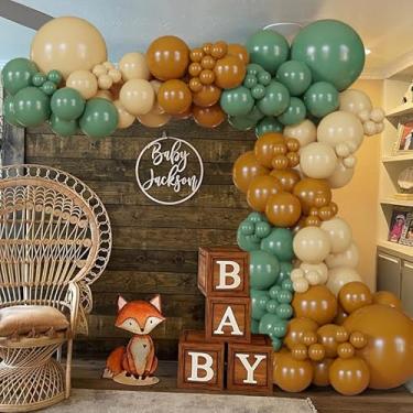 Imagem de ECEAE Kit De Guirlanda Arco Balões Com 141 Peças, Verde-Sálvia, Marrom Nude, Para Safari Na Selva, Boho, Decorações Em Tons Terra, Chá Bebê, Aniversário, Festa Acampamento Natureza Outonal