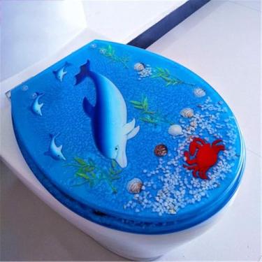 Imagem de Assento De Vaso Sanitário De Resina Espessa Tampa De Vaso Sanitário Antibacteriana Ferrugem Lentamente Fechada Dobradiça Macia Cor Muda Fácil De Instalar Fácil De Limpar Forma U/v, I