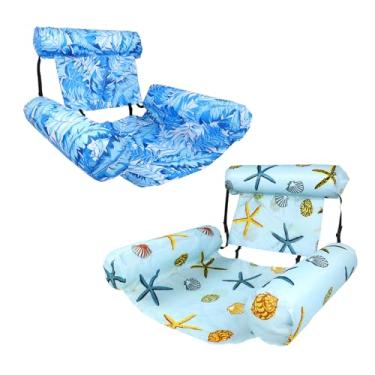 Imagem de BOXOB Peças de Boias Infláveis para Piscina para Adultos, Cadeiras de Descanso Flutuantes Portáteis Dobráveis com Bomba Macarrão Piscina Inflável Resistente Diversão no Verão Água Praia Lago