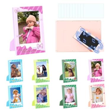 Imagem de CAIYOULE Mini porta-retratos de 7,6 cm para Fujifilm Instax Mini 41/12/11/EVO/SE/9/8/7+/99 e Polaroid 8,4 x 2,2 porta-retratos tamanho carteira para geladeira para exibição de mesa, 10 unidades