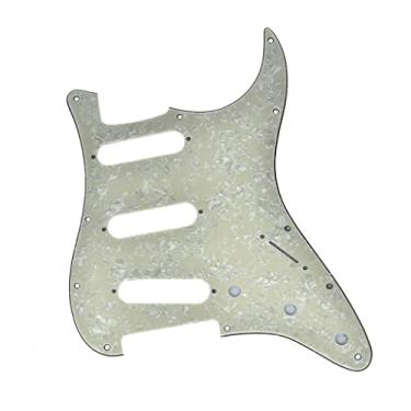Imagem de KAISH 11 furos ST/Strat Style Pickguard SSS Pick Guard para Stratocaster/Strat Feito nos EUA/México Envelhecido Pérola