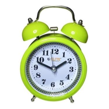 Imagem de Relógio Despertador Analógico Verde Retrô Vintage - Elite