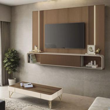 Imagem de Rack Painel Para Tv 85 Polegadas Kansas e Mesa de Centro Miami-EdeCasaMoveis