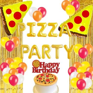 Imagem de Vetwo Decorações Para Festa De Pizza, Balões Dourados, Festival Gastronômico Italiano, I Love Slice Baby Pizzaria, Tema Chá Bebê, Suprimentos Bebê