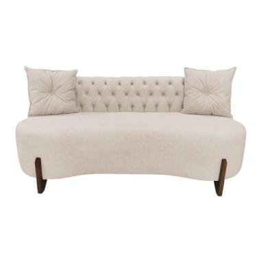 Imagem de Sofá 3 Lugares Orgânico Curvo Tókio 180cm Suede Marfim - Mansão Decor