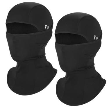Imagem de Balaclava DAFIFO Summer Cooling Ice Silk com proteção UV preta