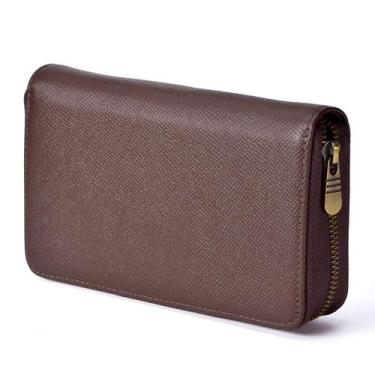 Imagem de Estojo para canetas em couro genuíno Asvine, 10 compartimentos, cor ca