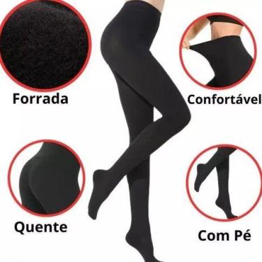 Imagem de Meia Calça Termica Feminina Forrada Plus Size 29577 - STOK, Preto