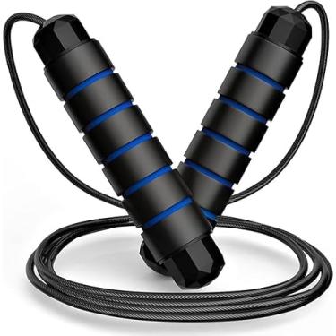 Imagem de Corda de Pular Speed Rope Profissional Fitness Ajustável com Rolamento Rápido | Corda de Pular para Jump, HIIT, Cardio e Emagrecimento | Leve e Durável (Azul)