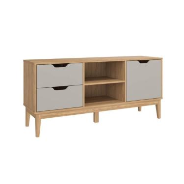 Imagem de Rack para TV até 60 Polegadas com 2 Gavetas 1 Porta Mel Off White MB 1096 Movelbento