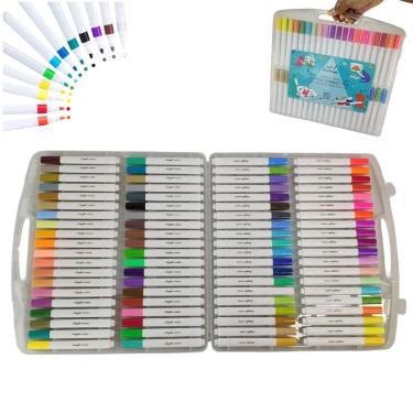 Imagem de Canetinha Caneta 80 Cores Marcador Tinta Acrilica A Prova dAgua Pintura Permanente Artesanato Escultura Arte