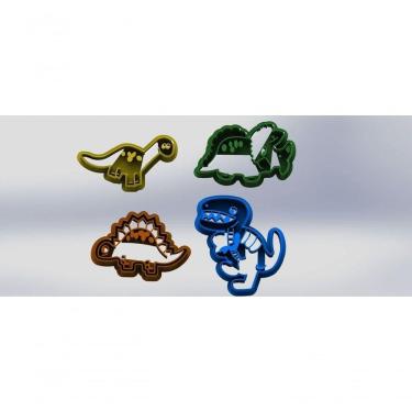 Imagem de Cortador Kit Dinossauros 4 Modelos Tamanho 5,5cm