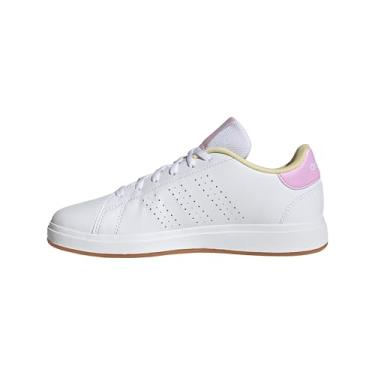 Imagem de adidas Tênis esportivo unissex infantil Advantage Base 2.0, Branco/Bliss Lilás/Rosa claro, 7 Big Kid