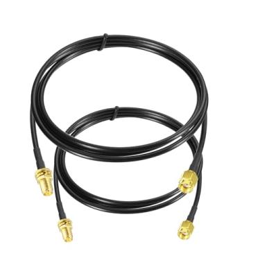 Imagem de Eightwood Cabo de extensão de anteparo RP-SMA macho para RP-SMA fêmea, pacote com 2, cabo coaxial ALSR100 de baixa perda de 90 cm para antena WiFi, roteador sem fio, adaptador de placa de rede, câmera