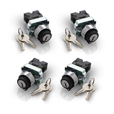 Imagem de SHOPCORP - Interruptor De Chave Rotativa Com Seletor 2 Posições, Travamento Automático, Tamanho Do Furo Montagem 22 Mm, Função Controle 1N, Tensão 415 V E Corrente Contato 10 A, Modelo Xb2-Bg21 (Pac