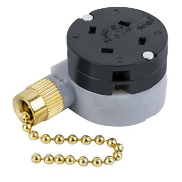 Imagem de Bsentster Interruptor Para Ventilador De Teto Zing Ear Ze-208D Com Controle 3 Velocidades, Corrente 5 A 8 Fios, Acessórios Ventiladores, Peça Reposição (Corrente Latão)