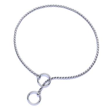 Imagem de Mile High Life | Coleira de treinamento para cães | Gola de corrente curvada | Chumbo deslizante de cobre cromado | Gola de anel P | Gola de asfixiaMile High Life 20in/50cm-4.0mm prata