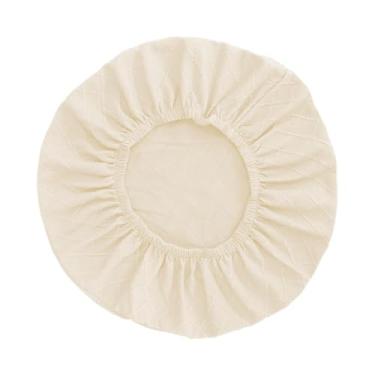 Imagem de Ｂｅｓｇａ Capa protetora para ventilador de parede, tecido antipoeira para ventiladores de 16 a 18 polegadas, proteção elástica para ventiladores, capa redonda, Bege