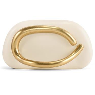 Imagem de NEWROGENG Bolsas de mão para mulheres formais, couro poliuretano/mármore acrílico bolsas noturnas com corrente, bolsas modernas com alça de metal 2025, Couro nude