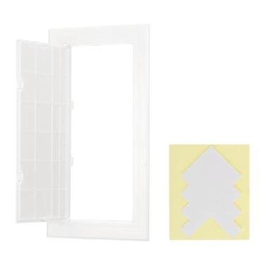 Imagem de PATIKIL Painel de acesso para drywall 30 x 15 cm, 1 conjunto de plástico ABS capa de orifício de parede porta de acesso com fita dupla face para teto de parede elétrica, branco