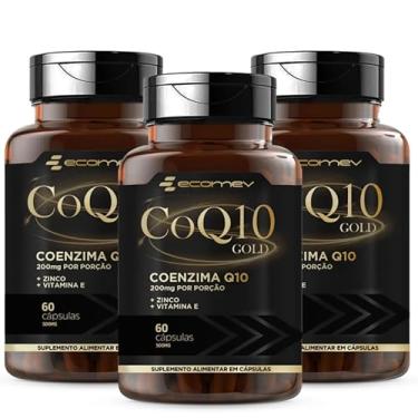 Imagem de 3x Coenzima Q10 200Mg + Vitamina E e Zinco 180 Cápsulas - Ecomev