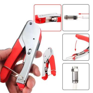 Imagem de Alicate Compressão Conector Coaxial RG59 RG6 tv Cabo e Antenas com Mol
