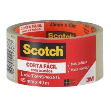 Imagem de Fita Transparente Para Empacotamento Corta Fácil 45mmX40m Scotch 3M