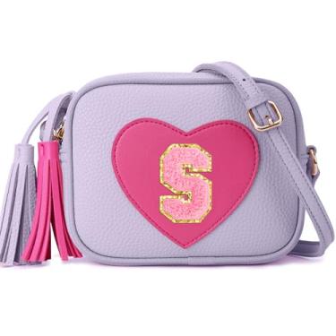 Imagem de OYLOLA Bolsa Infantil Para Meninas De 3, 4, 5, 6, 7 E 8 Anos, Presente Aniversário, Inicial, Transversal Meninas, Roxa