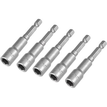 Imagem de Fixinus Brocas de chave de porca de troca rápida de 8 mm, broca de impacto métrico com haste sextavada de 65 mm de comprimento, 5 peças