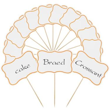 Imagem de Xinjoduz 60 placas de comida para buffet, marcadores de queijo, topo de bolo, palito de dente, acessórios para tabuleiros de charcutaria, bandeiras de palito em branco, placas de aperitivo, etiquetas