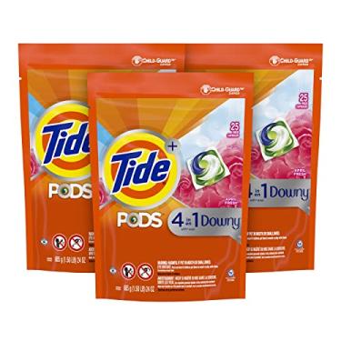 Imagem de Tide PODS with Downy, Laundry Detergent Soap Pods, April Fresh, 3 Bag Value Pack, 75 count